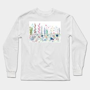 Garden of abstract plants and flowers Long Sleeve T-Shirt